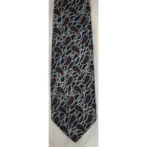 Ralph Lauren Polo Paisley Silk‎ Tie Navy & Burgundy 58x3.5"